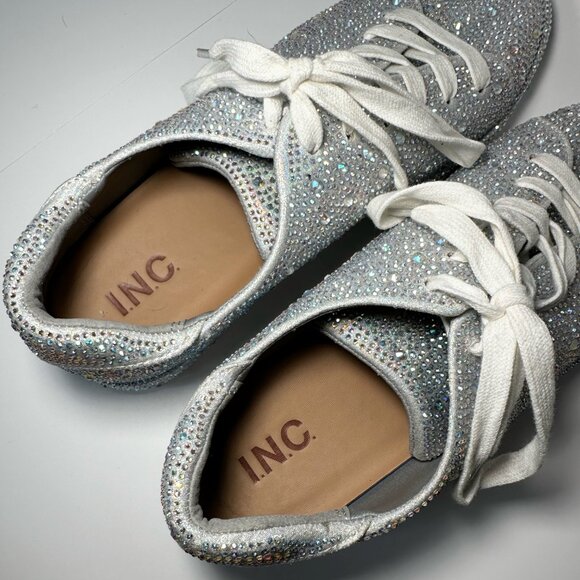 INC International Concepts Lolaf Iridescent Rhinestone Sneakers Womens Size 9.5 - Picture 5 of 11